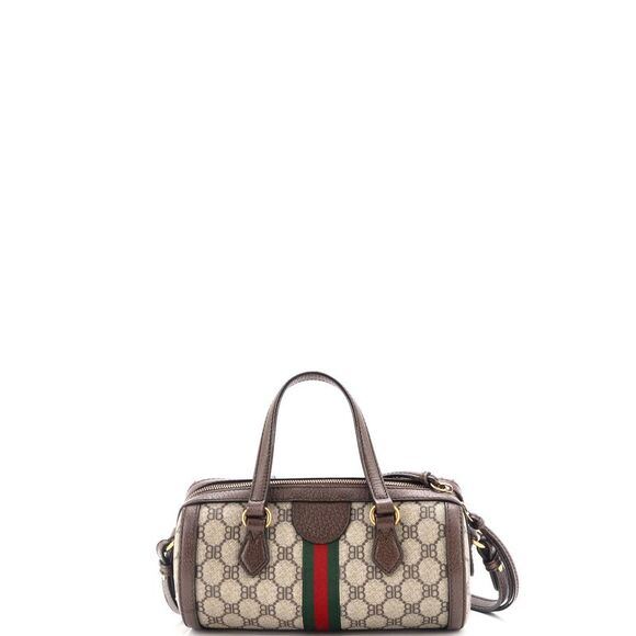 Balenciaga x Gucci The Hacker Project Boston Bag BB Coated Canvas Small Brown - Picture 3 of 7